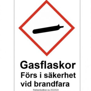 Skylt - Gasflaskor